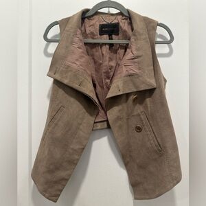 BCBG Tan Suede Vest Size XS - like new!